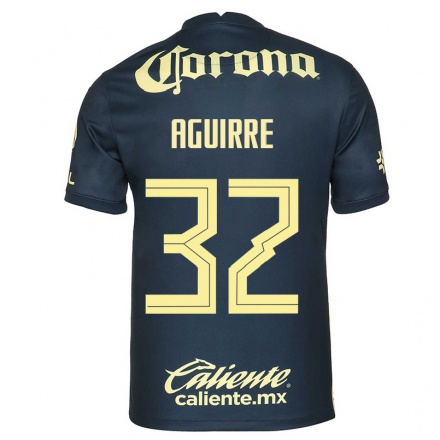 Kinder Fußball Zoe Aguirre #32 Navy Blau Auswärtstrikot Trikot 2021/22 T-Shirt