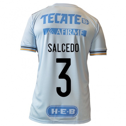 Kinder Fußball Carlos Salcedo #3 Hellblau Auswärtstrikot Trikot 2021/22 T-Shirt