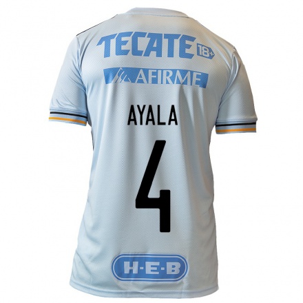 Kinder Fußball Hugo Ayala #4 Hellblau Auswärtstrikot Trikot 2021/22 T-Shirt