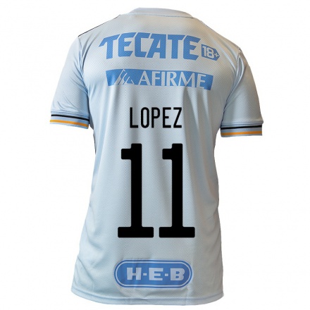 Kinder Fußball Nicolas Lopez #11 Hellblau Auswärtstrikot Trikot 2021/22 T-shirt