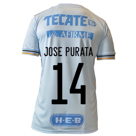 Kinder Fußball Juan Jose Purata #14 Hellblau Auswärtstrikot Trikot 2021/22 T-Shirt