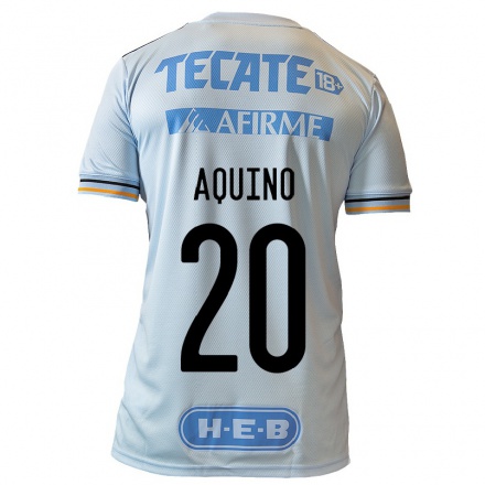 Kinder Fußball Javier Aquino #20 Hellblau Auswärtstrikot Trikot 2021/22 T-Shirt