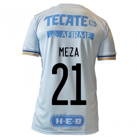 Kinder Fußball Francisco Meza #21 Hellblau Auswärtstrikot Trikot 2021/22 T-Shirt