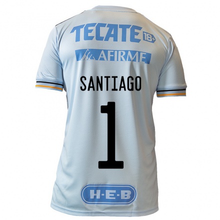 Kinder Fußball Cecilia Santiago #1 Hellblau Auswärtstrikot Trikot 2021/22 T-Shirt