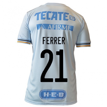 Kinder Fußball Stefany Ferrer #21 Hellblau Auswärtstrikot Trikot 2021/22 T-Shirt