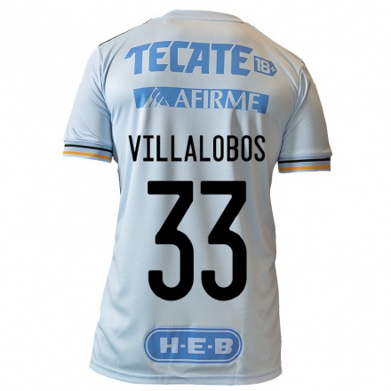 Kinder Fußball Vania Villalobos #33 Hellblau Auswärtstrikot Trikot 2021/22 T-Shirt