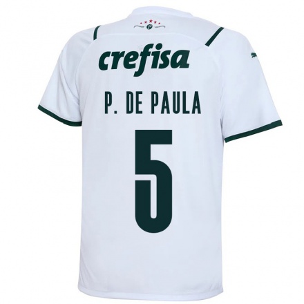 Kinder Fußball Patrick de Paula #5 Weiß Auswärtstrikot Trikot 2021/22 T-Shirt