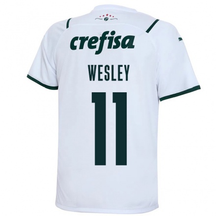 Kinder Fußball Wesley #11 Weiß Auswärtstrikot Trikot 2021/22 T-Shirt