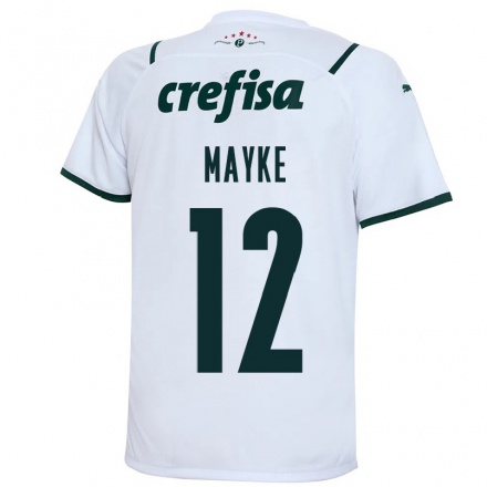 Kinder Fußball Mayke #12 Weiß Auswärtstrikot Trikot 2021/22 T-shirt