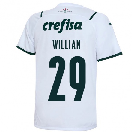 Kinder Fußball Willian #29 Weiß Auswärtstrikot Trikot 2021/22 T-shirt