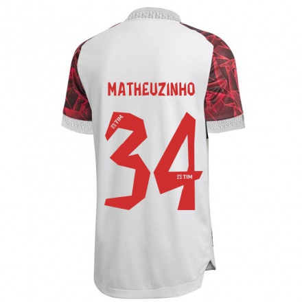 Kinder Fußball Matheuzinho #34 Weiß Auswärtstrikot Trikot 2021/22 T-Shirt