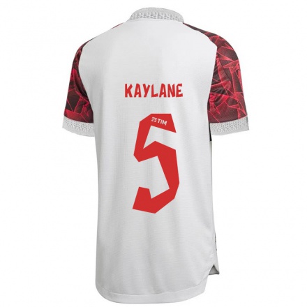 Kinder Fußball Kaylane #5 Weiß Auswärtstrikot Trikot 2021/22 T-Shirt