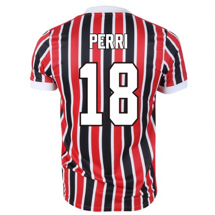 Kinder Fußball Lucas Perri #18 Rot Schwarz Auswärtstrikot Trikot 2021/22 T-shirt