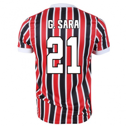 Kinder Fußball Gabriel Sara #21 Rot Schwarz Auswärtstrikot Trikot 2021/22 T-Shirt