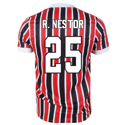 Kinder Fußball Rodrigo Nestor #25 Rot Schwarz Auswärtstrikot Trikot 2021/22 T-Shirt