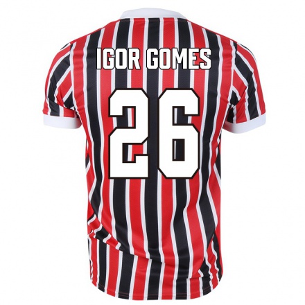 Kinder Fußball Igor Gomes #26 Rot Schwarz Auswärtstrikot Trikot 2021/22 T-shirt