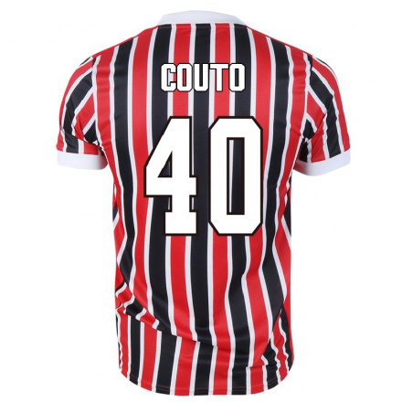 Kinder Fußball Thiago Couto #40 Rot Schwarz Auswärtstrikot Trikot 2021/22 T-Shirt