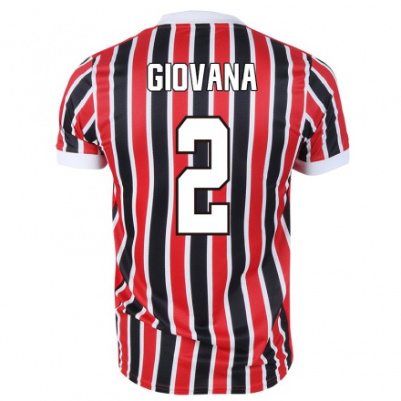 Kinder Fußball Giovana #2 Rot Schwarz Auswärtstrikot Trikot 2021/22 T-shirt