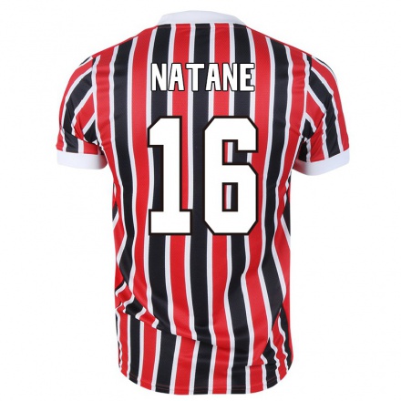 Kinder Fußball Natane #16 Rot Schwarz Auswärtstrikot Trikot 2021/22 T-Shirt