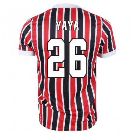 Kinder Fußball Yaya #26 Rot Schwarz Auswärtstrikot Trikot 2021/22 T-Shirt