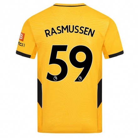 Kinder Fußball Oskar Buur #59 Gelb Heimtrikot Trikot 2021/22 T-Shirt