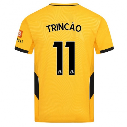 Kinder Fußball Francisco Trincao #11 Gelb Heimtrikot Trikot 2021/22 T-Shirt