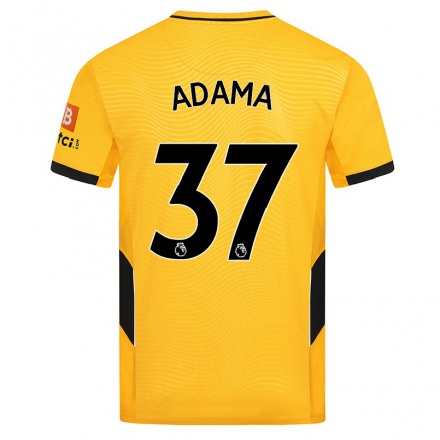 Kinder Fußball Adama Traore #37 Gelb Heimtrikot Trikot 2021/22 T-Shirt