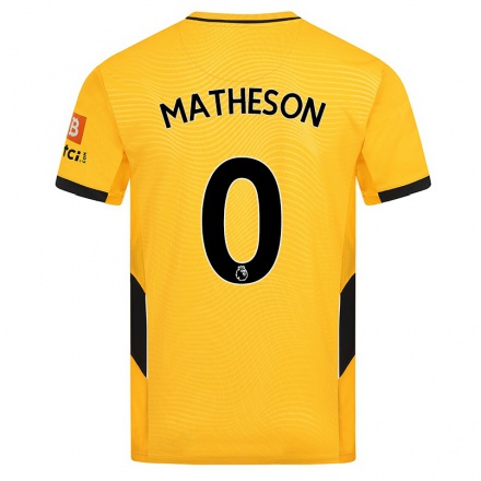 Kinder Fußball Luke Matheson #0 Gelb Heimtrikot Trikot 2021/22 T-Shirt