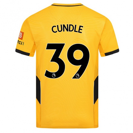 Kinder Fußball Luke Cundle #39 Gelb Heimtrikot Trikot 2021/22 T-Shirt