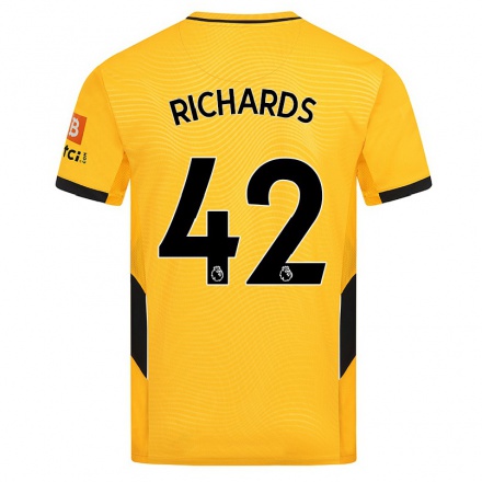 Kinder Fußball Lewis Richards #42 Gelb Heimtrikot Trikot 2021/22 T-Shirt