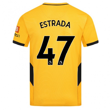Kinder Fußball Pascal Juan Estrada #47 Gelb Heimtrikot Trikot 2021/22 T-Shirt