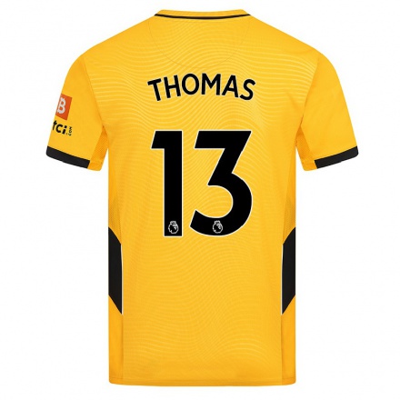 Kinder Fußball Bec Thomas #13 Gelb Heimtrikot Trikot 2021/22 T-Shirt