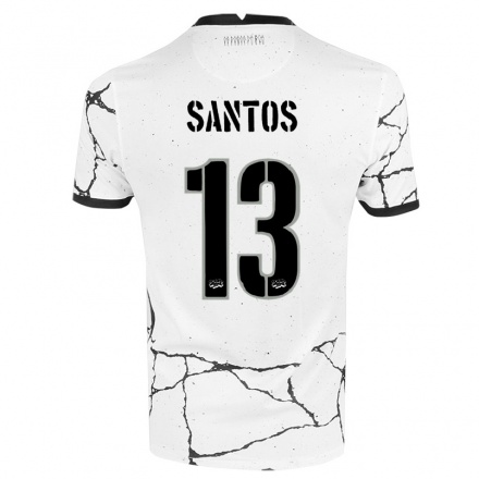 Kinder Fußball Leo Santos #13 Weiß Heimtrikot Trikot 2021/22 T-Shirt
