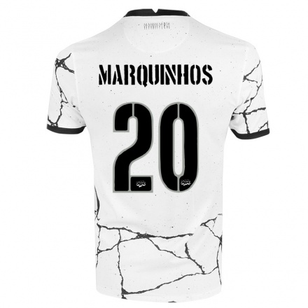 Kinder Fußball Marquinhos #20 Weiß Heimtrikot Trikot 2021/22 T-shirt