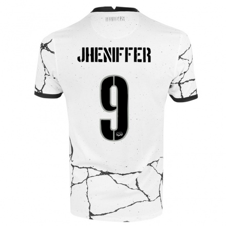 Kinder Fußball Jheniffer #9 Weiß Heimtrikot Trikot 2021/22 T-shirt