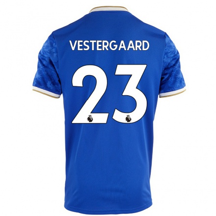 Kinder Fußball Jannik Vestergaard #23 Königsblau Heimtrikot Trikot 2021/22 T-Shirt