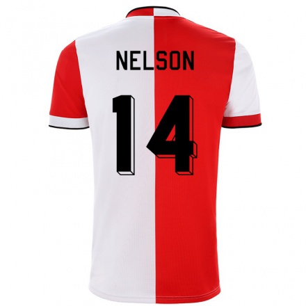 Kinder Fußball Reiss Nelson #14 Rot Weiß Heimtrikot Trikot 2021/22 T-Shirt