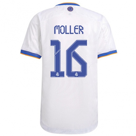 Kinder Fußball Caroline Moller #16 Weiß Heimtrikot Trikot 2021/22 T-Shirt