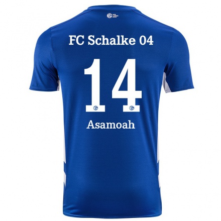 Kinder Fußball Gerald Asamoah #14 Königsblau Heimtrikot Trikot 2021/22 T-shirt