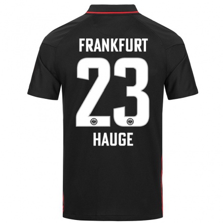 Kinder Fußball Jens Petter Hauge #23 Schwarz Heimtrikot Trikot 2021/22 T-Shirt