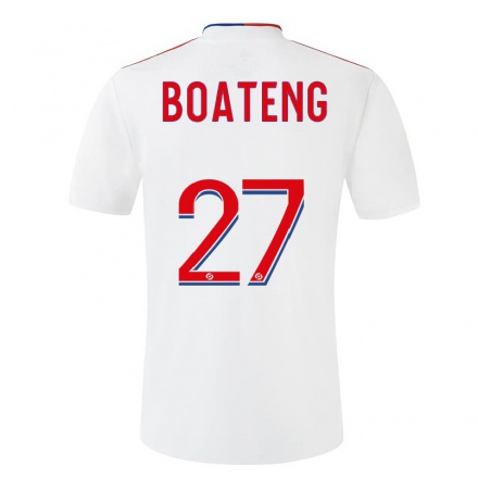 Kinder Fußball Jerome Boateng #27 Weiß Heimtrikot Trikot 2021/22 T-Shirt