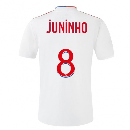 Kinder Fußball Juninho Pernambucano #8 Weiß Heimtrikot Trikot 2021/22 T-Shirt