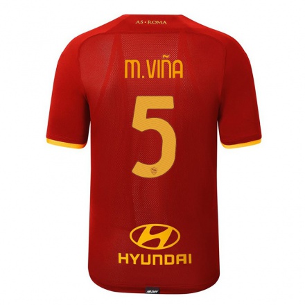 Kinder Fußball Matias Vina #5 Rot Heimtrikot Trikot 2021/22 T-Shirt