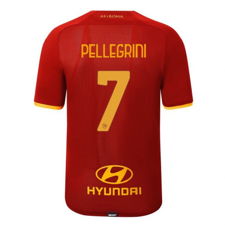Kinder Fußball Lorenzo Pellegrini #7 Rot Heimtrikot Trikot 2021/22 T-Shirt