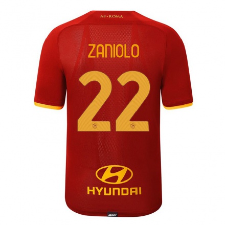 Kinder Fußball Nicolo Zaniolo #22 Rot Heimtrikot Trikot 2021/22 T-Shirt