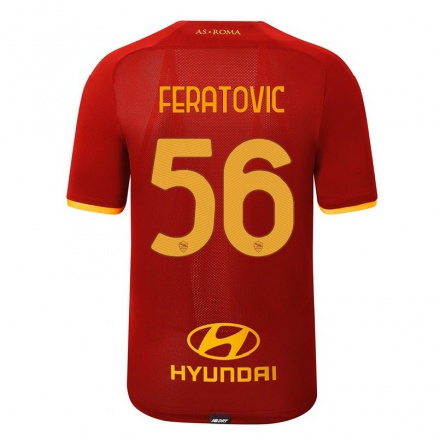 Kinder Fußball Amir Feratovic #56 Rot Heimtrikot Trikot 2021/22 T-Shirt