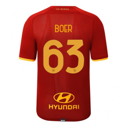 Kinder Fußball Pietro Boer #63 Rot Heimtrikot Trikot 2021/22 T-shirt