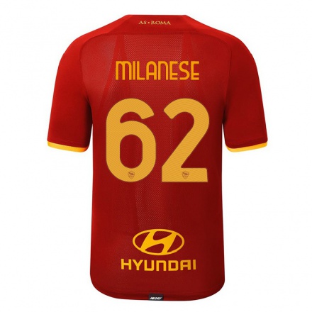 Kinder Fußball Tommaso Milanese #62 Rot Heimtrikot Trikot 2021/22 T-Shirt