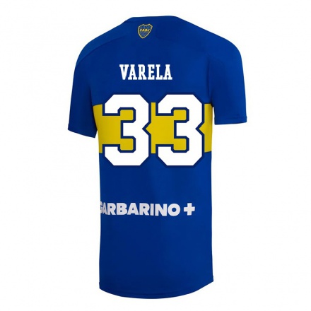 Kinder Fußball Alan Varela #33 Königsblau Heimtrikot Trikot 2021/22 T-Shirt