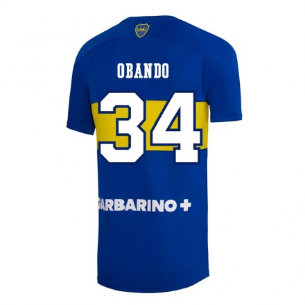 Kinder Fußball Agustin Obando #34 Königsblau Heimtrikot Trikot 2021/22 T-Shirt